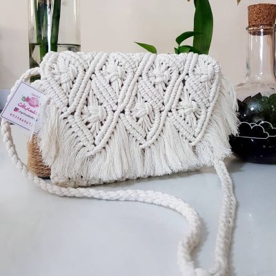 کیف دوشی مکرومه بافی